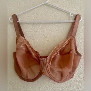 Fantasie Devote  Bra Womens 34 K Tan Mesh Underwired Side Support full coverage